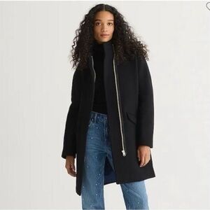 Black J. Crew Stadium Wool Coat